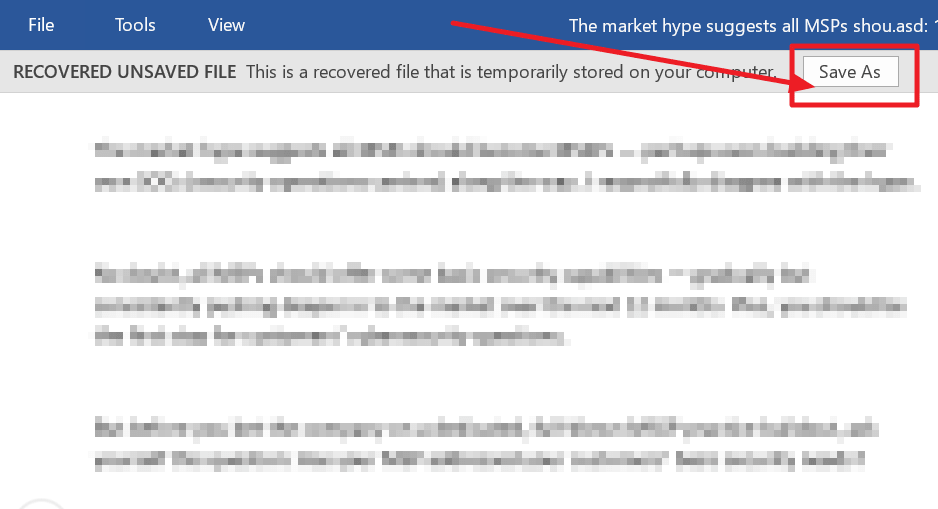Khôi phục file Word đã mất bằng tính năng Recover Unsaved Documents